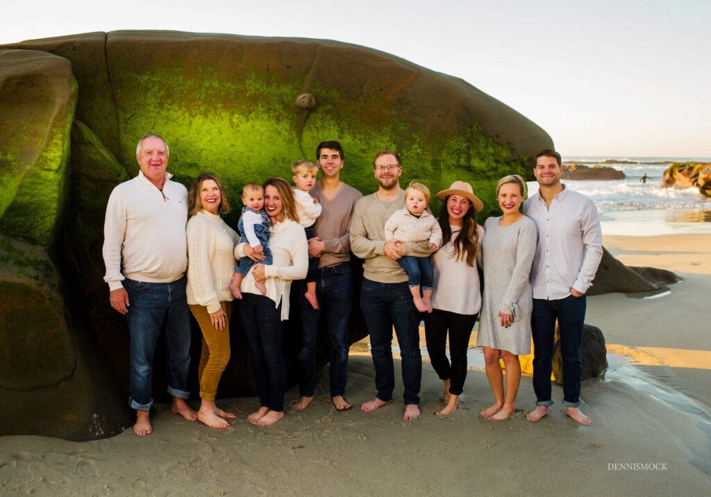 Best place for family beach pictures in San Diego is La Jolla's Windansea Beach for extendeed families. 