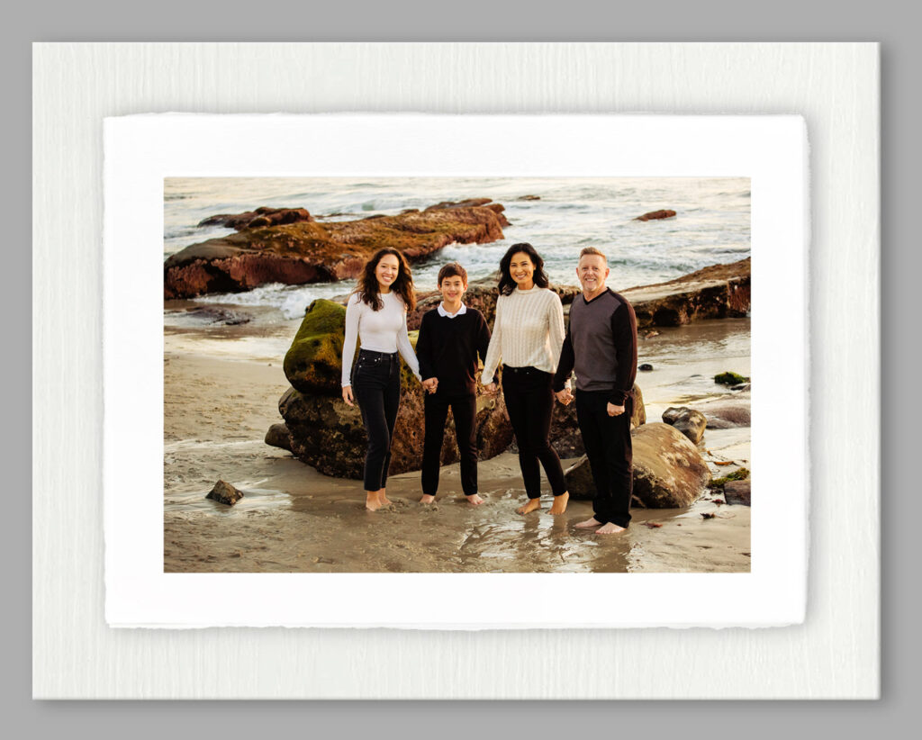 Frame portrait from  a family portrait session Windansea Beach in La Jolla 